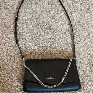 Kate Spade Black Crossbody with Gold Chain